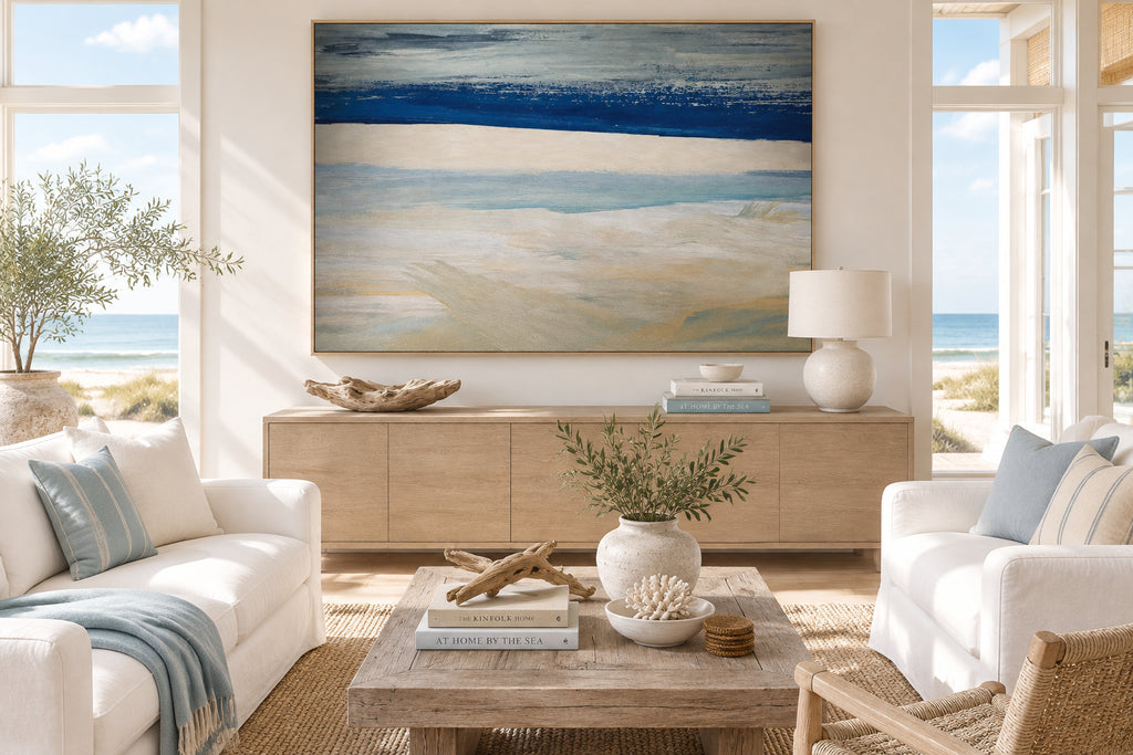 Abstract Blue White Vertical Stripes Wallpaper Mural, Custom Sizes Available