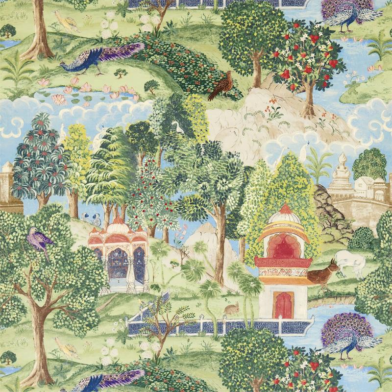 Beautiful Asian Repeating Pattern Mural Wallpaper, Custom Sizes, Less Waste
