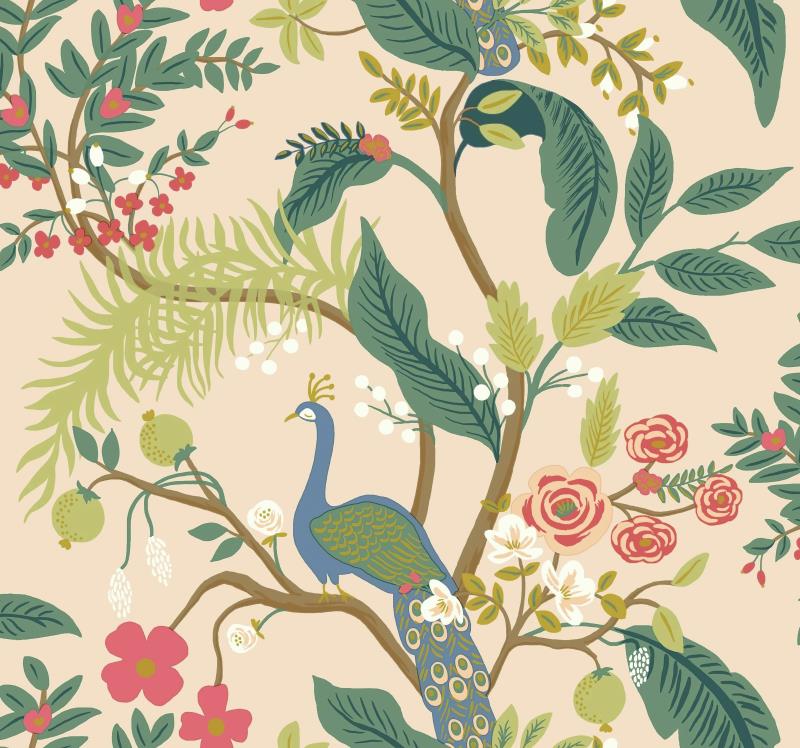 Beautiful Asian Repeating Pattern Mural Wallpaper, Custom Sizes, Less Waste