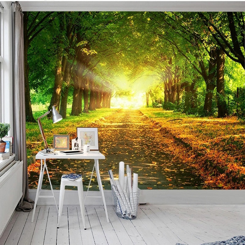 Dirt Oak Alley Landscape Wallpaper Mural, Custom Sizes Available