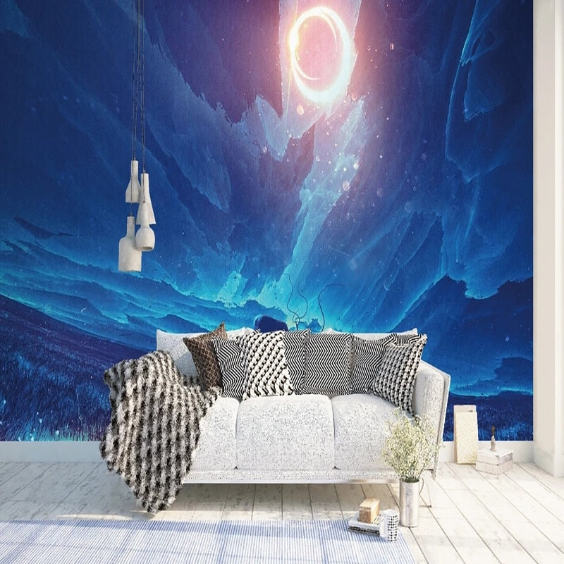 Abstract Deer in Wintery Landscape Wallpaper Mural, Custom Sizes Availble