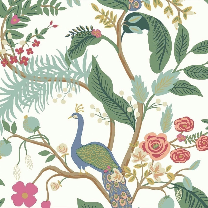 Beautiful Asian Repeating Pattern Mural Wallpaper, Custom Sizes, Less Waste