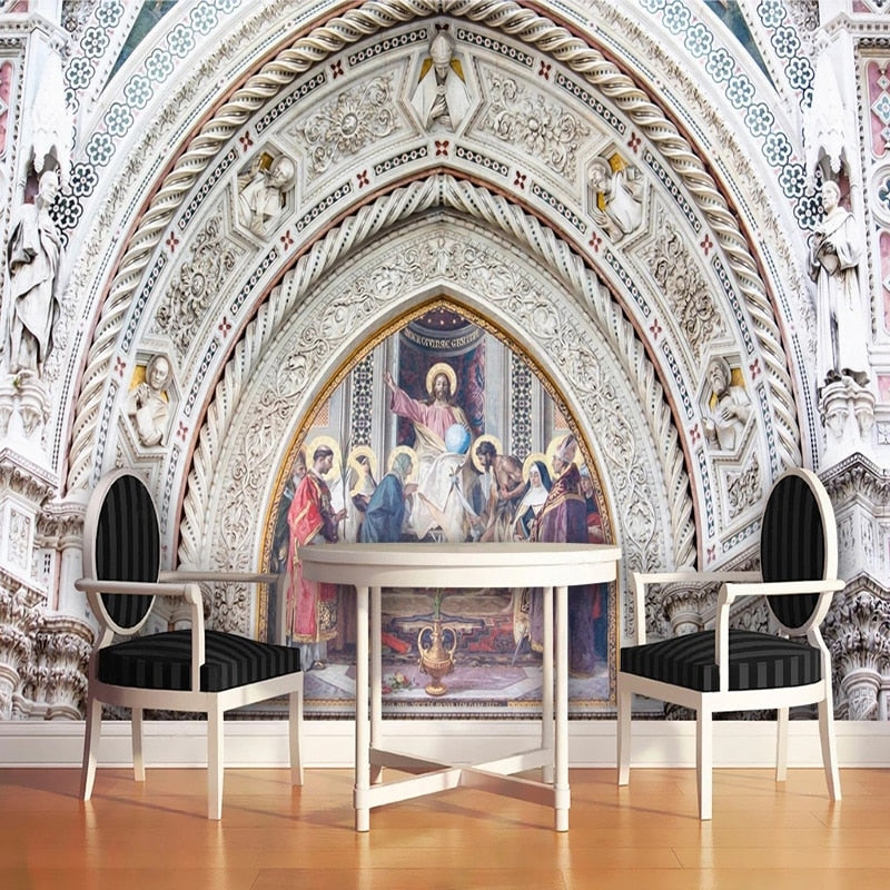 Ornate Altar Piece of Christ Wallpaper Mural, Custom Sizes Available