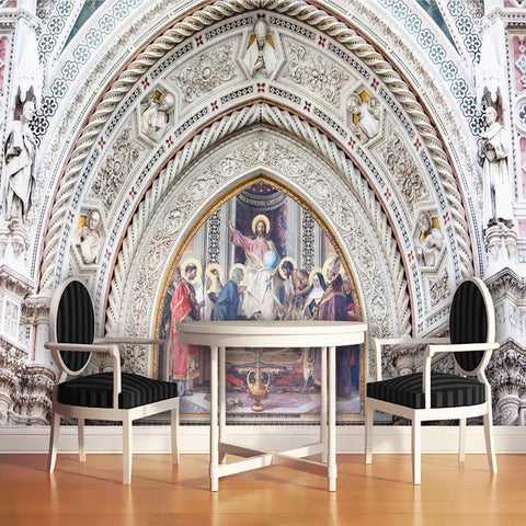 Image of Ornate Altar Piece of Christ Wallpaper Mural, Custom Sizes Available