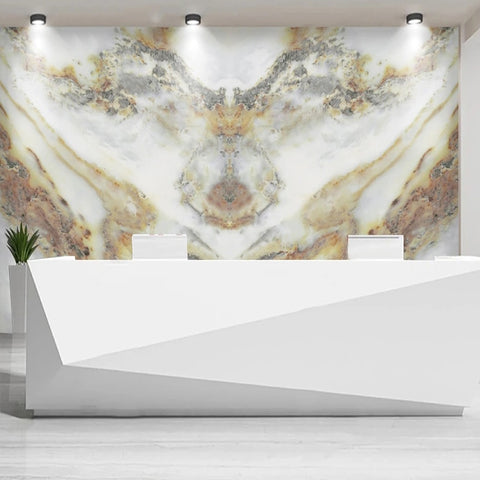 Image of Awesome Eagle Formation Butterflied Marble Wallpaper Mural, Custom Sizes Available
