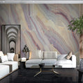Awesome Purple/Tan/Blue Veined Marble Wallpaper Mural, Custom Sizes Available