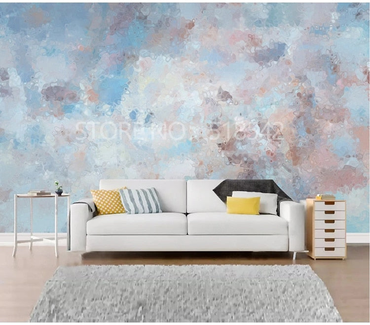 Abstract Blue and Tan Wallpaper Mural, Custom Sizes Available Maughon's 