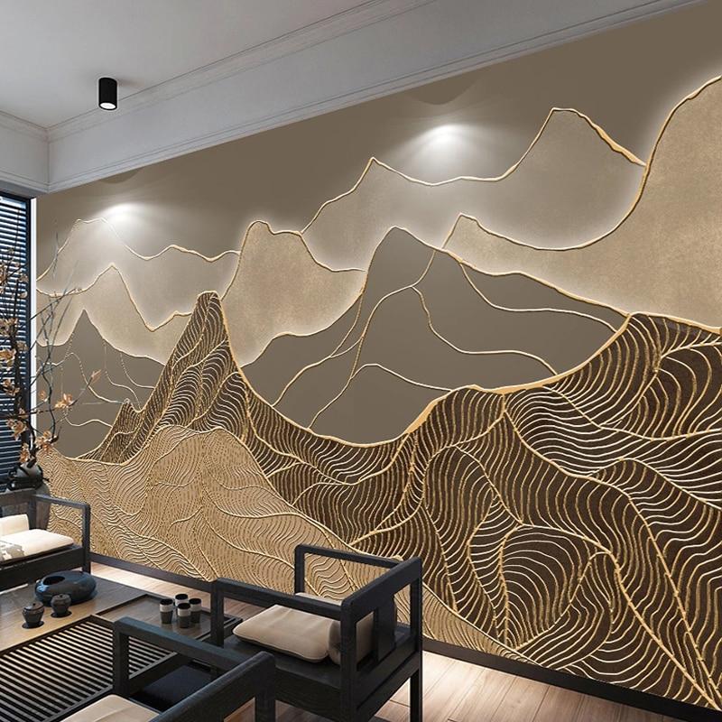 Abstract Brown and Tan Mountains Wallpaper Mural, Custom Sizes Available Maughon's 