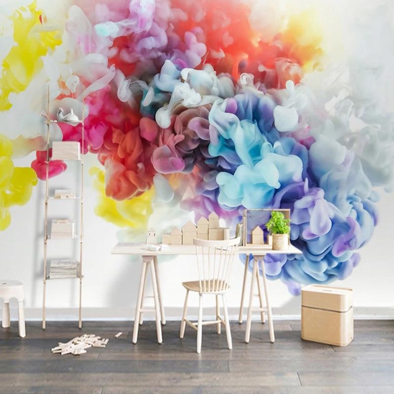 Abstract Colorful Smoke Wallpaper Mural, Custom Sizes Available Maughon's 