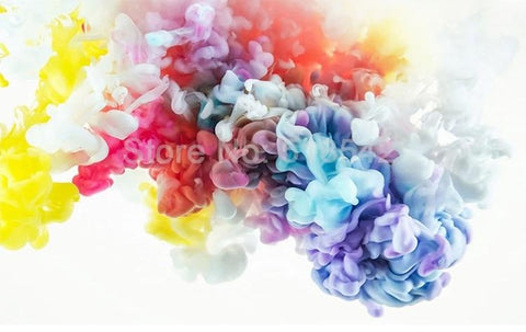 Image of Abstract Colorful Smoke Wallpaper Mural, Custom Sizes Available Maughon's 