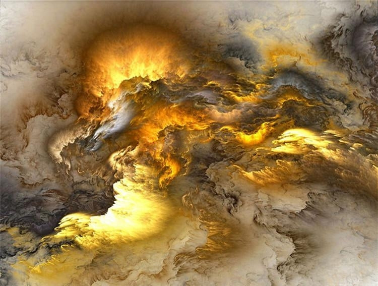 Abstract Dramatic Clouds Self Adhesive Floor Mural, Custom Sizes Available