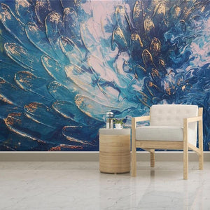 Abstract Feather Painting Wallpaper Mural, Custom Sizes Available Wall Murals Maughon's 
