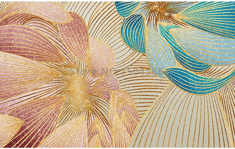Abstract Flower Petals Wallpaper Mural, Custom Sizes Available Wall Murals Maughon's 