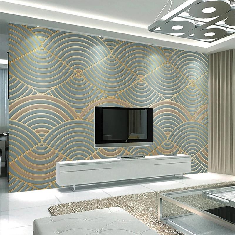Abstract Golden Lines On Teal Background Wallpaper Mural, Custom Sizes Available Maughon's 