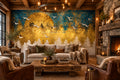 Abstract Golden Pine Forest Wallpaper Mural, Custom Sizes Available Maughon's 