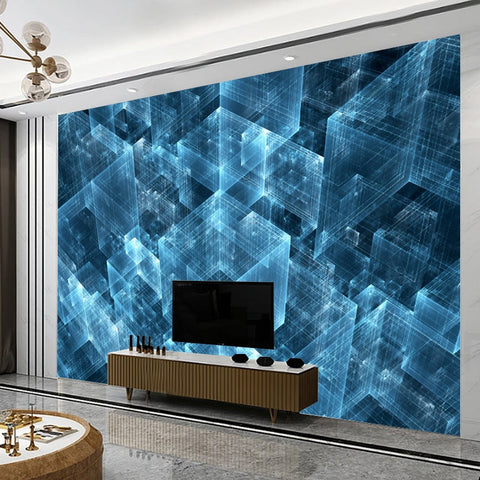 Image of Abstract Graphic Cubes Wallpaper Mural, Custom Sizes Available Wall Murals Maughon's 