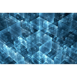 Abstract Graphic Cubes Wallpaper Mural, Custom Sizes Available