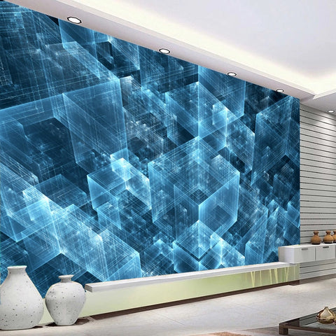 Image of Abstract Graphic Cubes Wallpaper Mural, Custom Sizes Available Wall Murals Maughon's 