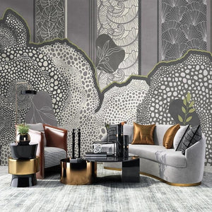 Abstract Gray Bubbles Wallpaper Mural, Custom Sizes Available Maughon's 