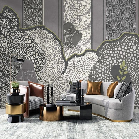 Image of Abstract Gray Bubbles Wallpaper Mural, Custom Sizes Available Maughon's 