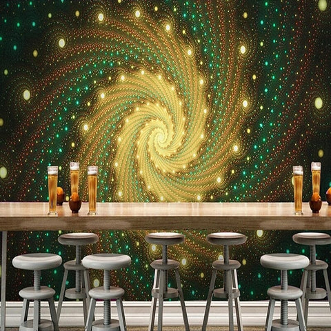 Image of Abstract Green and Tan Spiral Wallpaper Mural, Custom Sizes Available Wall Murals Maughon's 