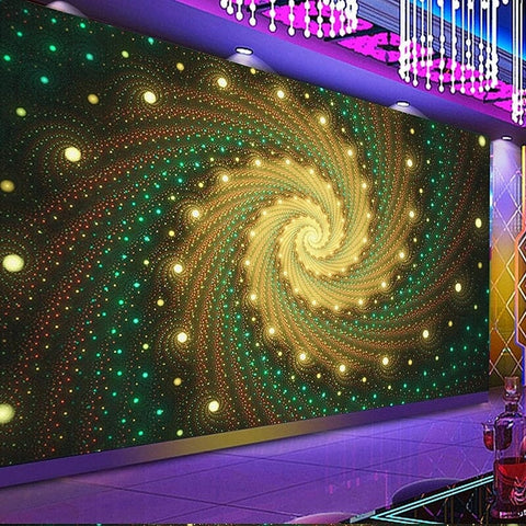 Image of Abstract Green and Tan Spiral Wallpaper Mural, Custom Sizes Available Wall Murals Maughon's Waterproof Canvas 