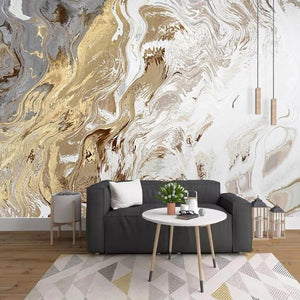 Abstract in White, Tan, Gray Wallpaper Mural, Custom Sizes Available Household-Wallpaper Maughon's 