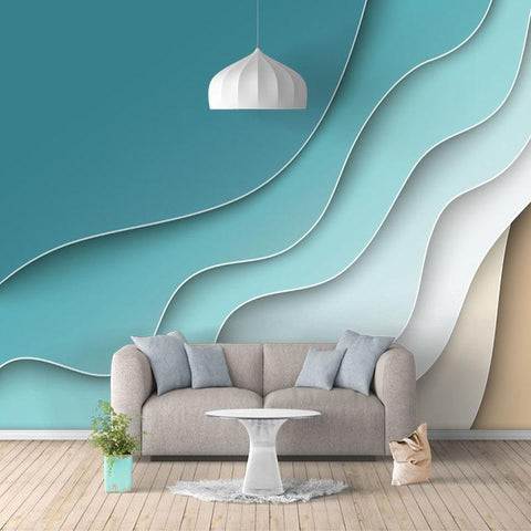Image of Abstract Line Geometric Pattern Wallpaper Mural, Custom Sizes Available Household-Wallpaper Maughon's 