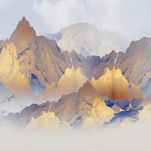 Abstract Mountain Landscape Wallpaper Mural, Custom Sizes Available