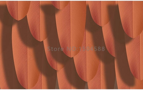 Image of Abstract Orange Feathers Wallpaper Mural, Custom Sizes Available Wall Murals Maughon's 
