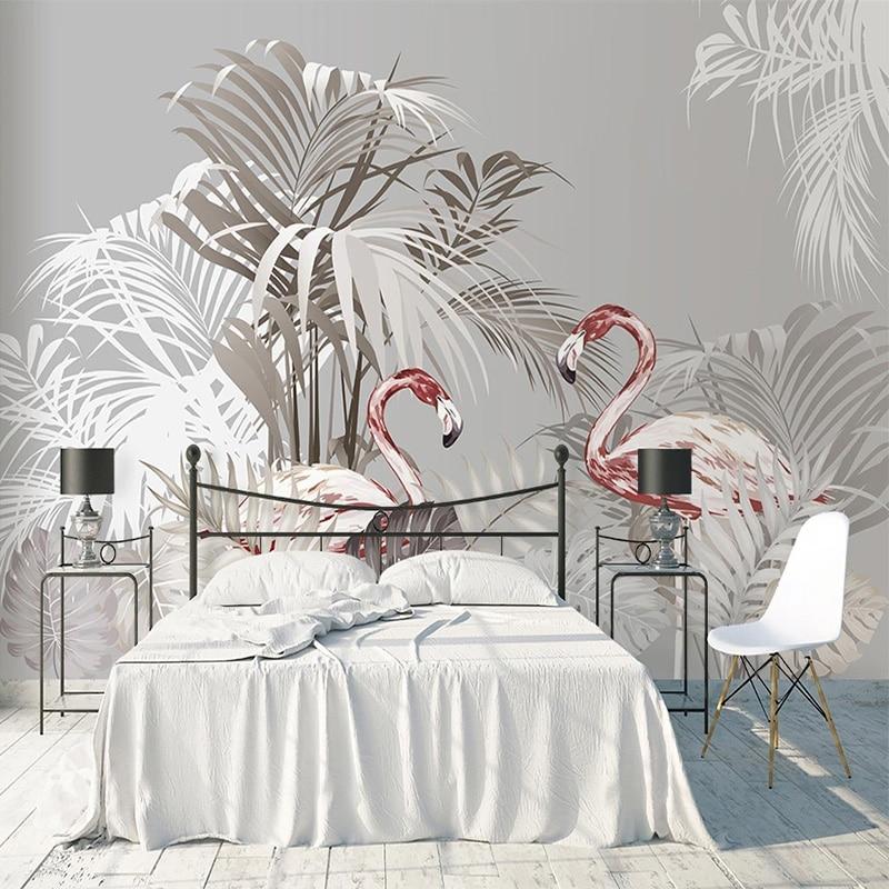 Abstract Palms and Flamingoes Wallpaper Mural, Custom Sizes Available Maughon's 