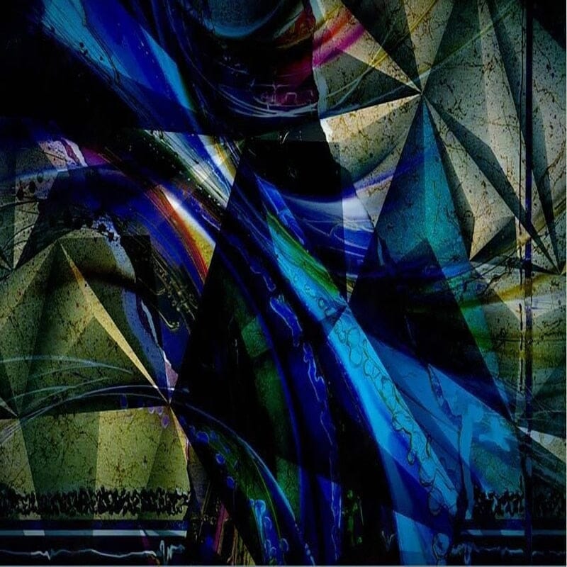 Abstract Polyagonal Blue Wallpaper Mural, Custon Sizes Available Wall Murals Maughon's 