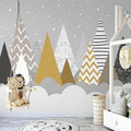 Abstract Simple Geometric Trees Wallpaper Mural, Custom Sizes Available Maughon's 