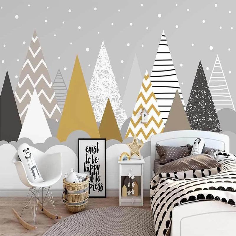 Abstract Simple Geometric Trees Wallpaper Mural, Custom Sizes Available Maughon's 