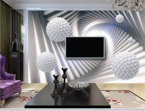 Image of Abstract Sphere Infinity Wallpaper Mural, Custom Sizes Available Household-Wallpaper Maughon's 