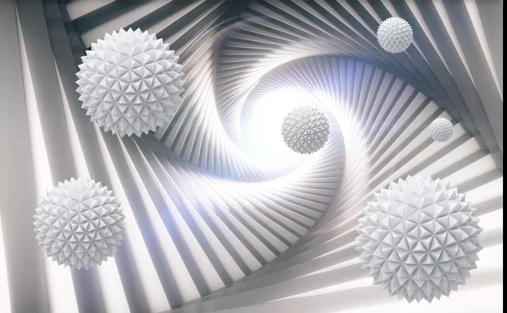 Abstract Sphere Infinity Wallpaper Mural, Custom Sizes Available Household-Wallpaper Maughon's 