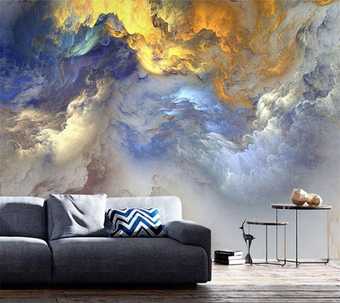 Image of Abstract Swirling Clouds Wallpaper Mural, Custom Sizes Available Wall Murals Maughon's 