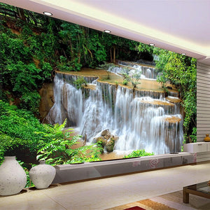 Amazing Cascading Waterfall Wallpaper Mural, Custom Sizes Available