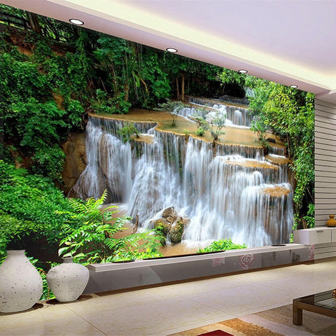 Image of Amazing Cascading Waterfall Wallpaper Mural, Custom Sizes Available Wall Murals Maughon's 