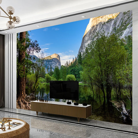 Image of Amazing Lake and Mountains Landscape Wallpaper Mural, Custom Sizes Available Wall Murals Maughon's 