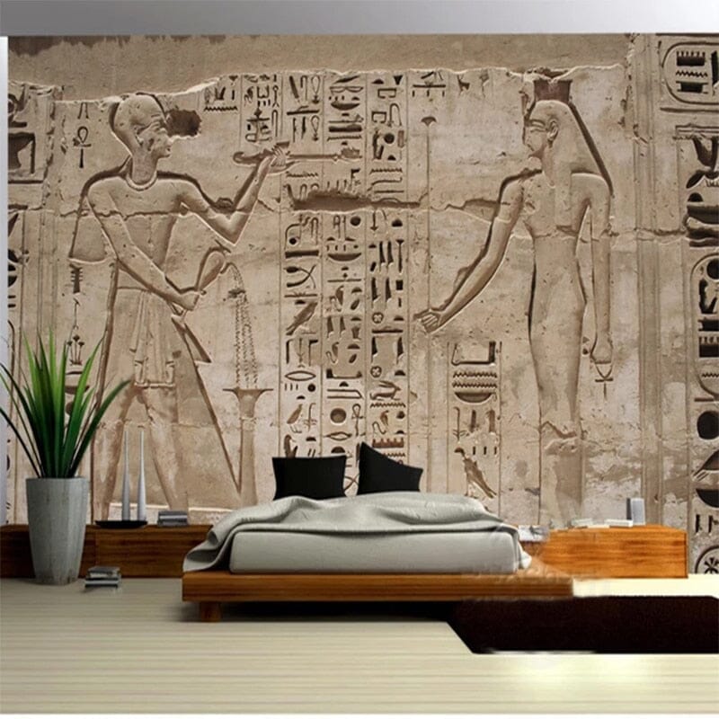 Ancient Egypt Pharaoh Stone Carving Wallpaper Mural, Custom Sizes Available Wall Murals Maughon's 