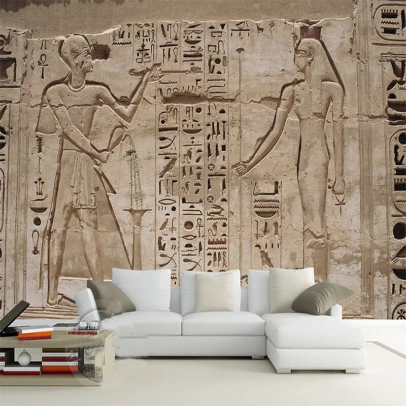 Ancient Egypt Pharaoh Stone Carving Wallpaper Mural, Custom Sizes Available Wall Murals Maughon's 