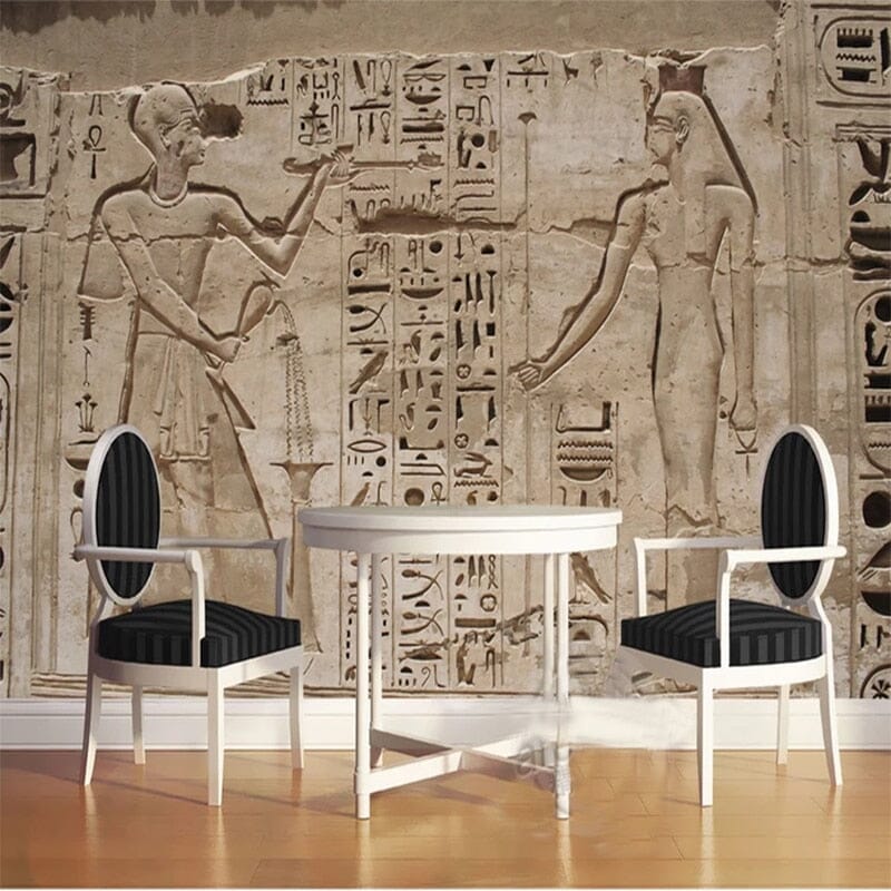 Ancient Egypt Pharaoh Stone Carving Wallpaper Mural, Custom Sizes Available Wall Murals Maughon's Waterproof Canvas 