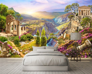 Ancient Ruins Around Valley Wallpaper Mural, Custom Sizes Available