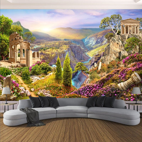Image of Ancient Ruins Around Valley Wallpaper Mural, Custom Sizes Available Wall Murals Maughon's 