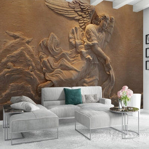 Angel Relifef Wallpaper Mural, Custom Sizes Available