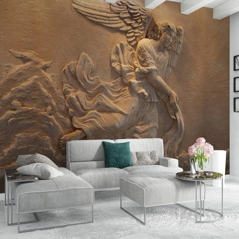 Image of Angel Relifef Wallpaper Mural, Custom Sizes Available Wall Murals Maughon's 