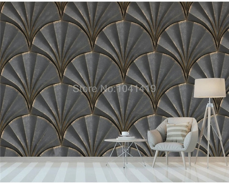 Art Deco Abstract Fans Wallpaper Mural, Custom Sizes Available Maughon's 