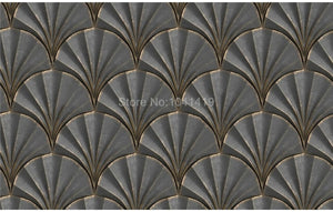 Art Deco Abstract Fans Wallpaper Mural, Custom Sizes Available