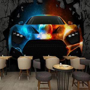 Awesome Multicolor Sports Car Wallpaper Mural, Custom Sizes Available Household-Wallpaper Maughon's 